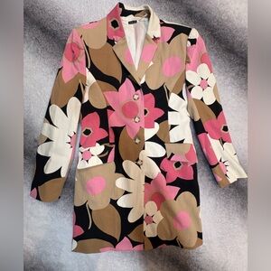 Studio Jax Colorful Floral Power Blazer Fully Lined Tailored Jacket Coat 8 10